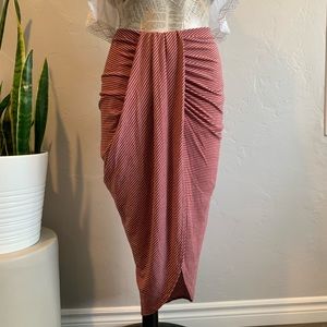 Striped maroon beach skirt